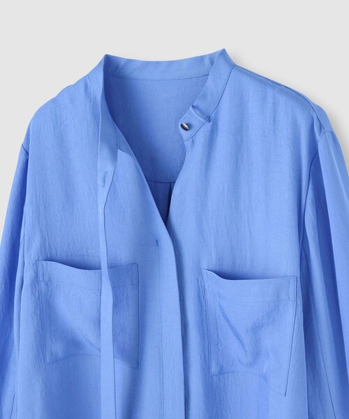 allureville（アルアバイル）の「ブライトツイルアシメボウブラウス（シャツ/ブラウス・レディース・ブラウン/オフホワイト/ブルー・2）」の13枚目の写真