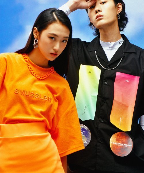 COME（シーオーエムイー）の「[UNISEX] Detachable Chain Terry T-Shirt (Orange)（Tシャツ/カットソー・メンズ・その他・1(M)/2(L)）」の2枚目の写真