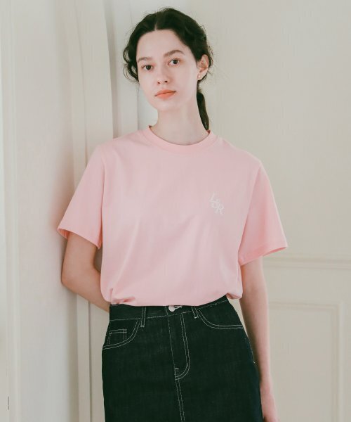 LOSSYROW(ロッシロー)の「Signature Logo Half-Sleeve T-shirt Pink(Tシャツ/カットソー・レディース・その他・FREE)」の1枚目の写真