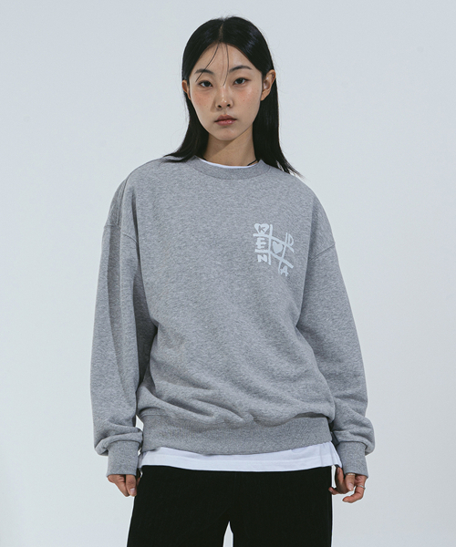 KENDA(ケンダ)の「TIC-TAC-TOE LOGO MTM (MELANGE)(スウェット・レディース・チャコールグレー・X-LARGE/SMALL/LARGE/MEDIUM)」の1枚目の写真