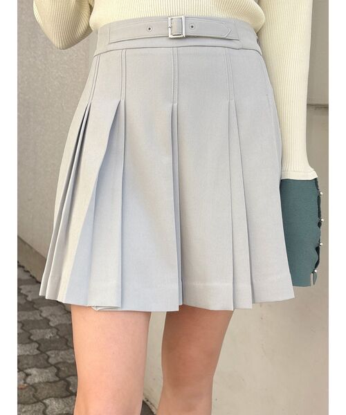 MURUA（ムルーア）の「【セットアップ対応】ダブルプリーツミニスカート（スカート・レディース・ミント/グレー/ブラック/ベージュ・1/2）」の4枚目の写真