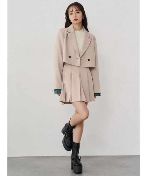 MURUA（ムルーア）の「【セットアップ対応】ダブルプリーツミニスカート（スカート・レディース・ミント/グレー/ブラック/ベージュ・1/2）」の15枚目の写真