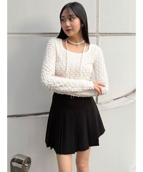 MURUA（ムルーア）の「【セットアップ対応】ダブルプリーツミニスカート（スカート・レディース・ミント/グレー/ブラック/ベージュ・1/2）」の19枚目の写真