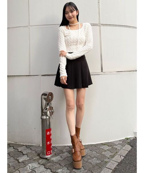 MURUA（ムルーア）の「【セットアップ対応】ダブルプリーツミニスカート（スカート・レディース・ミント/グレー/ブラック/ベージュ・1/2）」の21枚目の写真