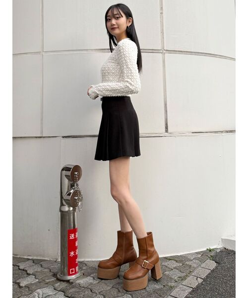 MURUA（ムルーア）の「【セットアップ対応】ダブルプリーツミニスカート（スカート・レディース・ミント/グレー/ブラック/ベージュ・1/2）」の15枚目の写真