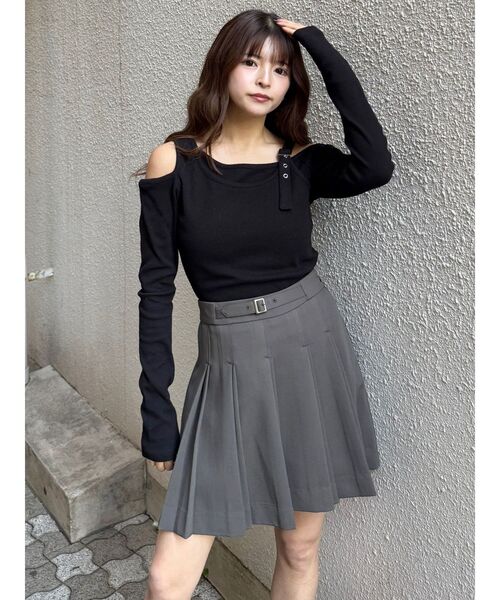 MURUA（ムルーア）の「【セットアップ対応】ダブルプリーツミニスカート（スカート・レディース・ミント/グレー/ブラック/ベージュ・1/2）」の17枚目の写真