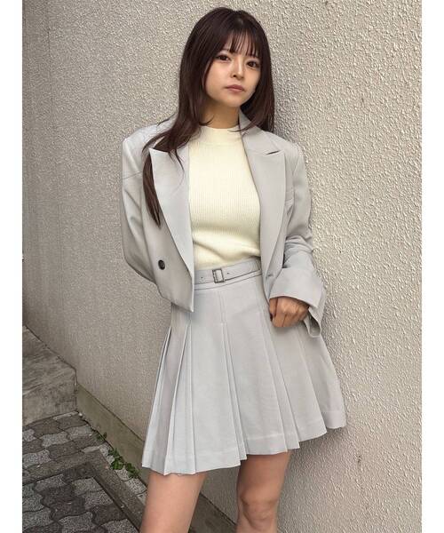 MURUA（ムルーア）の「【セットアップ対応】ダブルプリーツミニスカート（スカート・レディース・ミント/グレー/ブラック/ベージュ・1/2）」の20枚目の写真