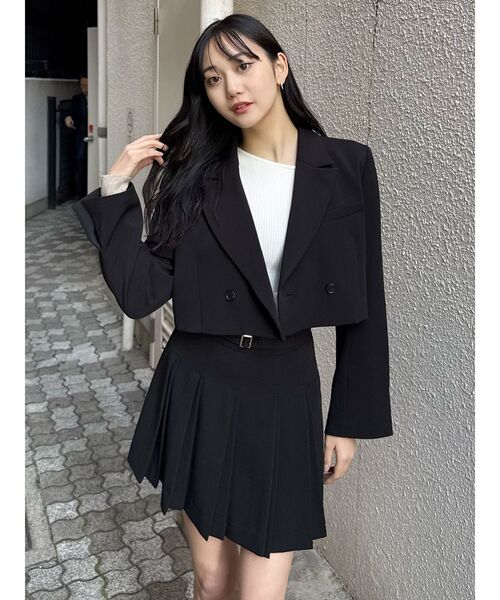 MURUA（ムルーア）の「【セットアップ対応】ダブルプリーツミニスカート（スカート・レディース・ミント/グレー/ブラック/ベージュ・1/2）」の6枚目の写真