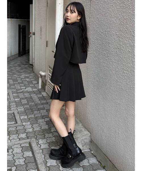 MURUA（ムルーア）の「【セットアップ対応】ダブルプリーツミニスカート（スカート・レディース・ミント/グレー/ブラック/ベージュ・1/2）」の10枚目の写真