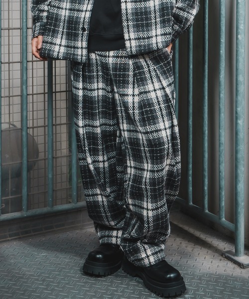 En serio TOKYO(エンソリオトーキョー)の「チェックワイドパンツ(スラックス・メンズ・A/B/C・SMALL/LARGE/MEDIUM)」の1枚目の写真