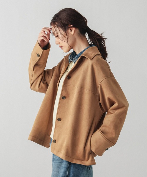 GLOBAL WORK(グローバルワーク)の「マシュマロスエードジャケット/632429(テーラードジャケット・レディース・ブラウン系その他3/チャコールグレー/アイボリー・L/M)」の10枚目の写真