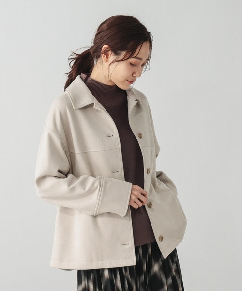 GLOBAL WORK(グローバルワーク)の「マシュマロスエードジャケット/632429(テーラードジャケット・レディース・ブラウン系その他3/チャコールグレー/アイボリー・L/M)」の14枚目の写真