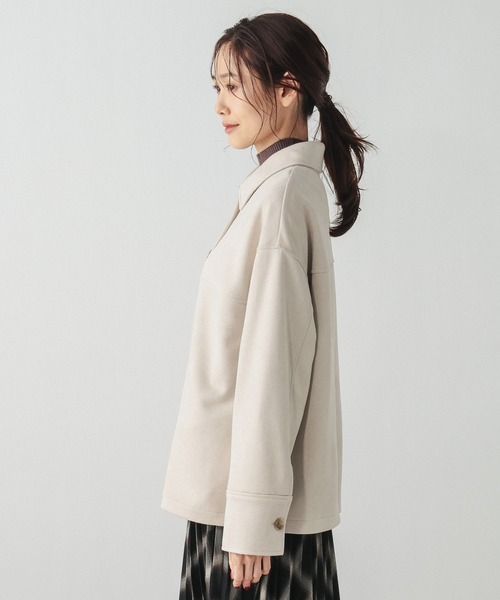 GLOBAL WORK(グローバルワーク)の「マシュマロスエードジャケット/632429(テーラードジャケット・レディース・ブラウン系その他3/チャコールグレー/アイボリー・L/M)」の17枚目の写真