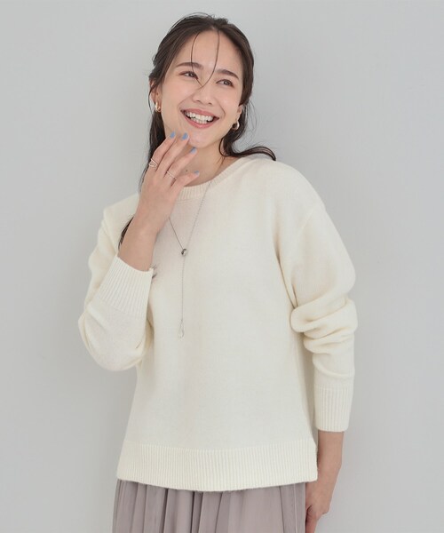 DRESKIP(ドレスキップ)の「【S-LL/洗濯機可】キラキラ光るラメが上品 クルーネックニット(ニット/セーター・レディース・ベージュ/グリーン系/ピンク系/オフホワイト/ネイビー・01/03/02/04)」の20枚目の写真