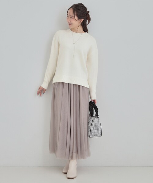 DRESKIP(ドレスキップ)の「【S-LL/洗濯機可】キラキラ光るラメが上品 クルーネックニット(ニット/セーター・レディース・ベージュ/グリーン系/ピンク系/オフホワイト/ネイビー・01/03/02/04)」の22枚目の写真