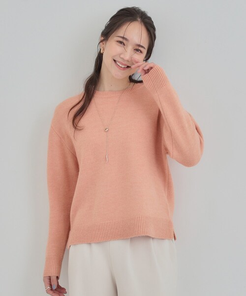 DRESKIP(ドレスキップ)の「【S-LL/洗濯機可】さりげないラメが上品 クルーネックニット(ニット/セーター・レディース・ベージュ/グリーン系/ピンク系/オフホワイト/ネイビー・01/03/02/04)」の18枚目の写真