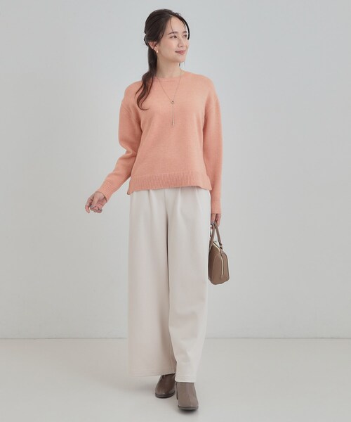 DRESKIP(ドレスキップ)の「【S-LL/洗濯機可】さりげないラメが上品 クルーネックニット(ニット/セーター・レディース・ベージュ/グリーン系/ピンク系/オフホワイト/ネイビー・01/03/02/04)」の20枚目の写真