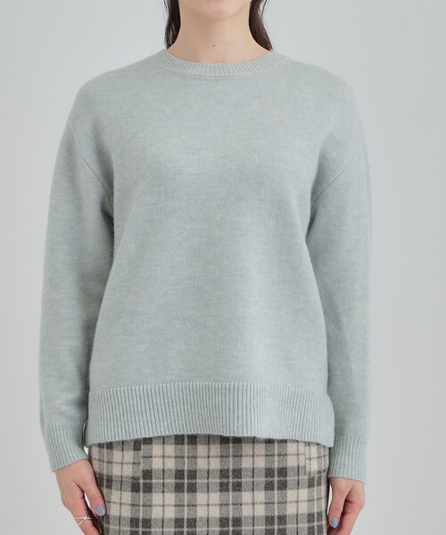 DRESKIP(ドレスキップ)の「【S-LL/洗濯機可】キラキラ光るラメが上品 クルーネックニット(ニット/セーター・レディース・ベージュ/グリーン系/ピンク系/オフホワイト/ネイビー・01/03/02/04)」の6枚目の写真