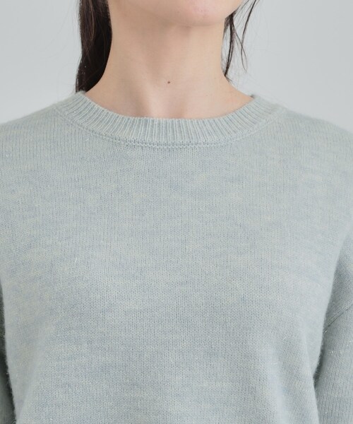 DRESKIP(ドレスキップ)の「【S-LL/洗濯機可】キラキラ光るラメが上品 クルーネックニット(ニット/セーター・レディース・ベージュ/グリーン系/ピンク系/オフホワイト/ネイビー・01/03/02/04)」の9枚目の写真