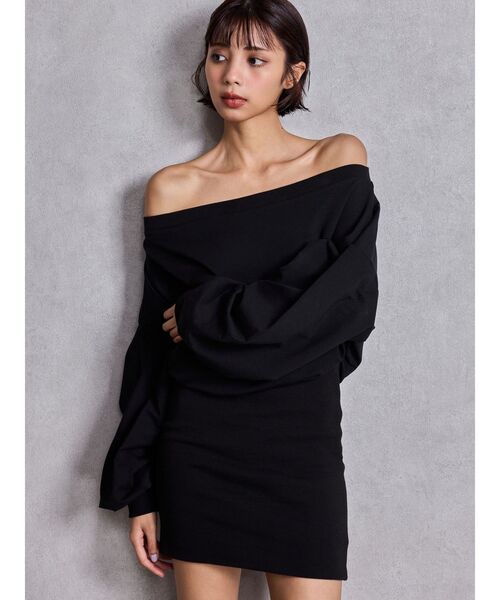 GYDA（ジェイダ）の「GGドッキングオフショルスウェットワンピース（ワンピース・レディース・ピンク/グレー/ブラック・FREE）」の18枚目の写真