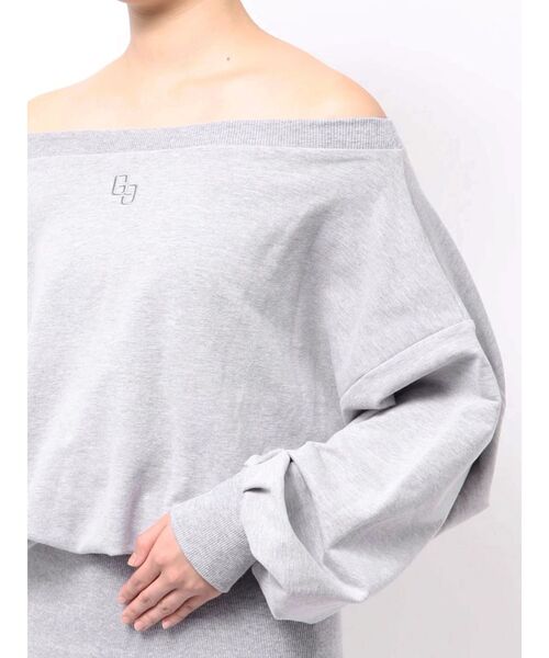 GYDA（ジェイダ）の「GGドッキングオフショルスウェットワンピース（ワンピース・レディース・ピンク/グレー/ブラック・FREE）」の4枚目の写真
