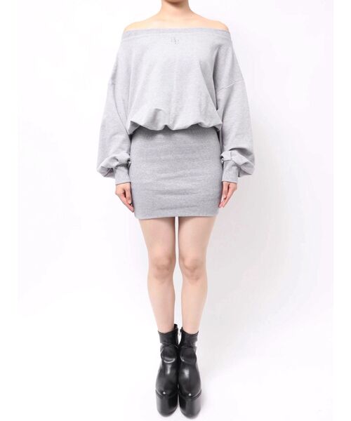 GYDA（ジェイダ）の「GGドッキングオフショルスウェットワンピース（ワンピース・レディース・ピンク/グレー/ブラック・FREE）」の7枚目の写真