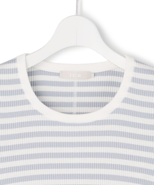 ICB（アイシービー）の「4×2リブ プルオーバーカットソー（Tシャツ/カットソー・レディース・ダルブルー系1/アイボリー系/ブラック系/ネイビー系1・SMALL/X-SMALL/MEDIUM）」の15枚目の写真