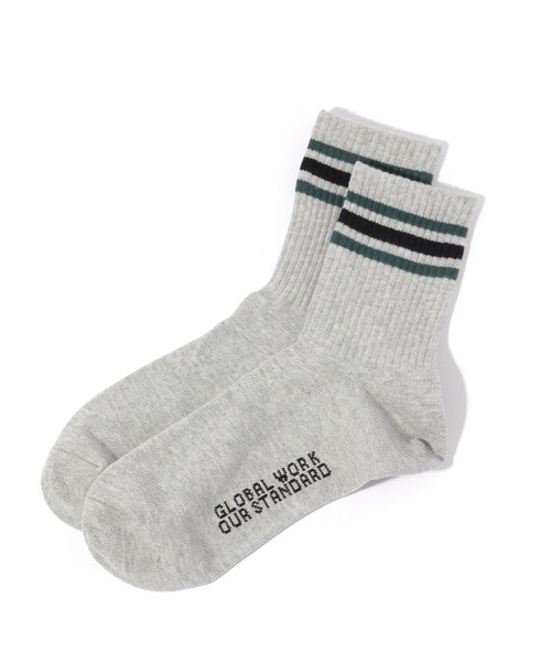 GLOBAL WORK（グローバルワーク）の「らくごこちユニセックスソックス/ミドル/632414（ソックス/靴下・メンズ・グリーン/ホワイト/ブラック/グレー・MEDIUM/LARGE）」の3枚目の写真