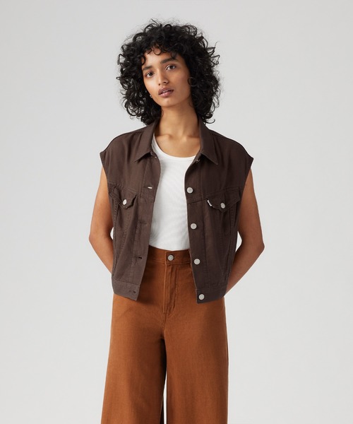 Levi's（リーバイス）の「Levi's/リーバイス SHRUNKEN 90S ベスト（ベスト・レディース・ブラウン・XS/S/M）」の2枚目の写真