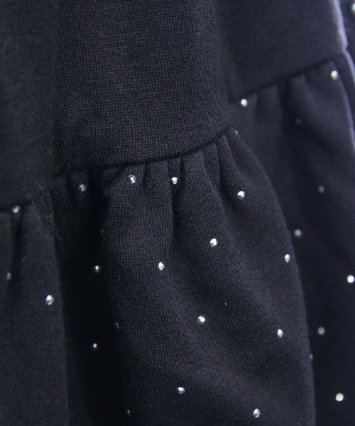 clear（クリア）の「ラインストーン2段ティアードスウェットミニスカート(セット可)[着回し力抜群 ガーリー キラキラ]（スカート・レディース・グレー/ブラック・F）」の12枚目の写真