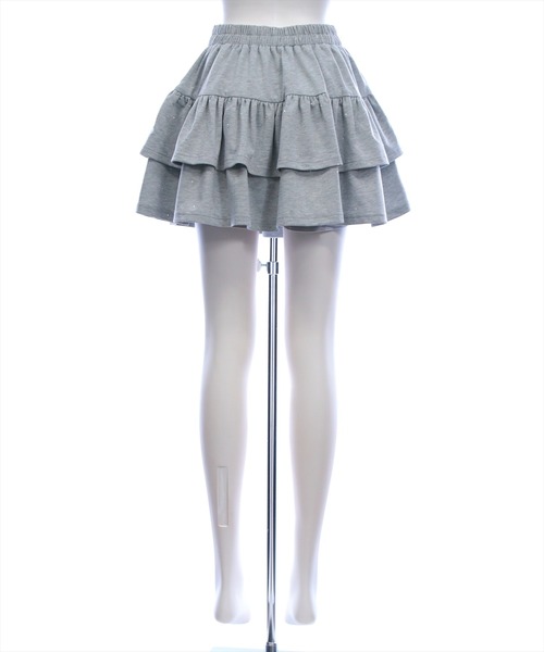 clear（クリア）の「ラインストーン2段ティアードスウェットミニスカート(セット可)[着回し力抜群 ガーリー キラキラ]（スカート・レディース・グレー/ブラック・F）」の17枚目の写真