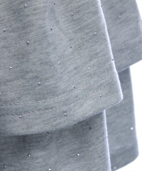 clear（クリア）の「ラインストーン2段ティアードスウェットミニスカート(セット可)[着回し力抜群 ガーリー キラキラ]（スカート・レディース・グレー/ブラック・F）」の21枚目の写真