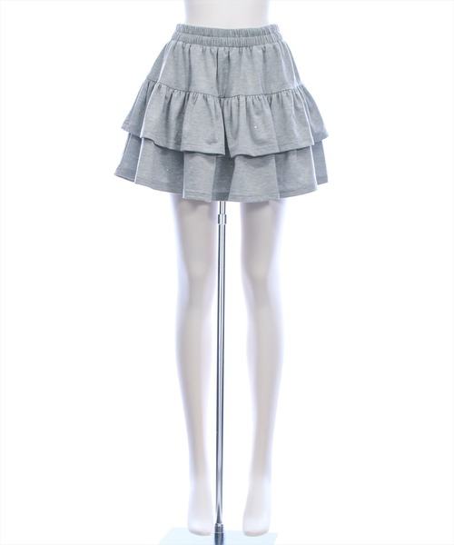 clear（クリア）の「ラインストーン2段ティアードスウェットミニスカート(セット可)[着回し力抜群 ガーリー キラキラ]（スカート・レディース・グレー/ブラック・F）」の22枚目の写真