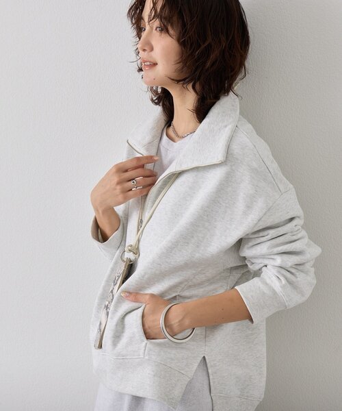 RIVE DROITE（リヴドロワ）の「【A・MONN(アモン)】ZIP SWEAT プルオーバー（スウェット・レディース・ネイビー/ライトグレー・FREE）」の22枚目の写真