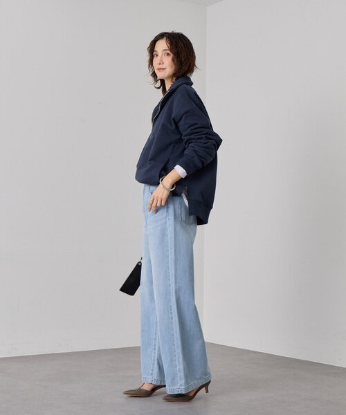 RIVE DROITE（リヴドロワ）の「【A・MONN(アモン)】ZIP SWEAT プルオーバー（スウェット・レディース・ネイビー/ライトグレー・FREE）」の16枚目の写真