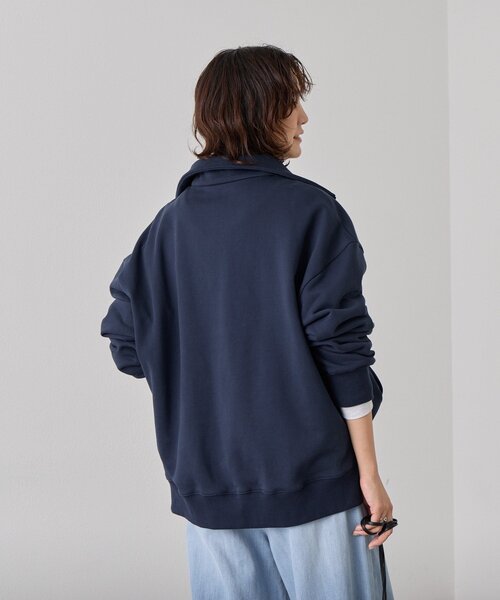 RIVE DROITE（リヴドロワ）の「【A・MONN(アモン)】ZIP SWEAT プルオーバー（スウェット・レディース・ネイビー/ライトグレー・FREE）」の20枚目の写真