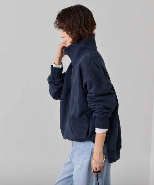 RIVE DROITE（リヴドロワ）の「【A・MONN(アモン)】ZIP SWEAT プルオーバー（スウェット・レディース・ネイビー/ライトグレー・FREE）」の10枚目の写真