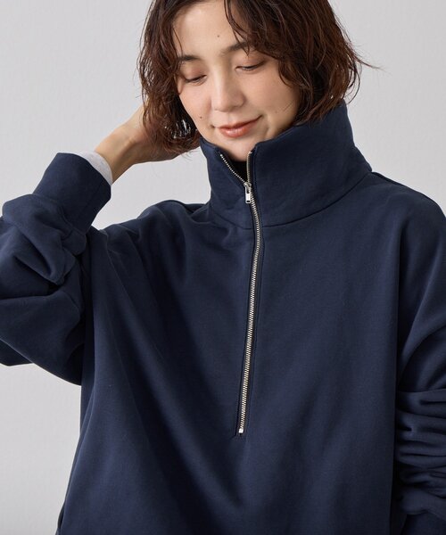 RIVE DROITE（リヴドロワ）の「【A・MONN(アモン)】ZIP SWEAT プルオーバー（スウェット・レディース・ネイビー/ライトグレー・FREE）」の11枚目の写真