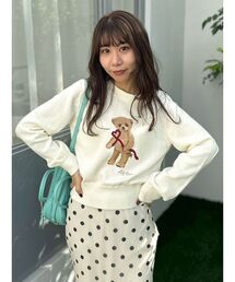 LILY BROWN | Lily Bearハートサテンニット(ニット/セーター)