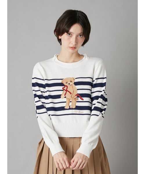 LILY BROWN（リリーブラウン）の「Lily Bearハートサテンニット（ニット/セーター・レディース・アイボリー/ライトブルー/その他/ライトグレー・F）」の8枚目の写真