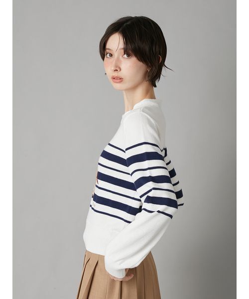 LILY BROWN（リリーブラウン）の「Lily Bearハートサテンニット（ニット/セーター・レディース・アイボリー/ライトブルー/その他/ライトグレー・F）」の10枚目の写真