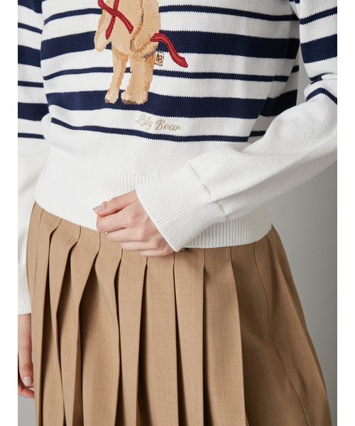 LILY BROWN（リリーブラウン）の「Lily Bearハートサテンニット（ニット/セーター・レディース・アイボリー/ライトブルー/その他/ライトグレー・F）」の12枚目の写真