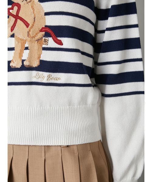LILY BROWN（リリーブラウン）の「Lily Bearハートサテンニット（ニット/セーター・レディース・アイボリー/ライトブルー/その他/ライトグレー・F）」の13枚目の写真