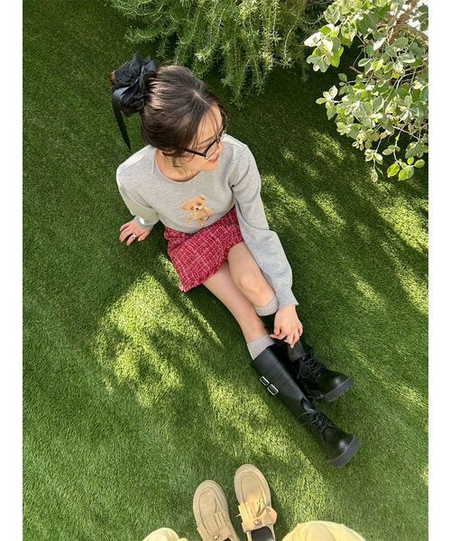 LILY BROWN（リリーブラウン）の「Lily Bearハートサテンニット（ニット/セーター・レディース・アイボリー/ライトブルー/その他/ライトグレー・F）」の18枚目の写真