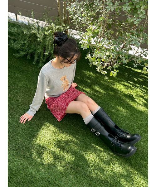 LILY BROWN（リリーブラウン）の「Lily Bearハートサテンニット（ニット/セーター・レディース・アイボリー/ライトブルー/その他/ライトグレー・F）」の19枚目の写真