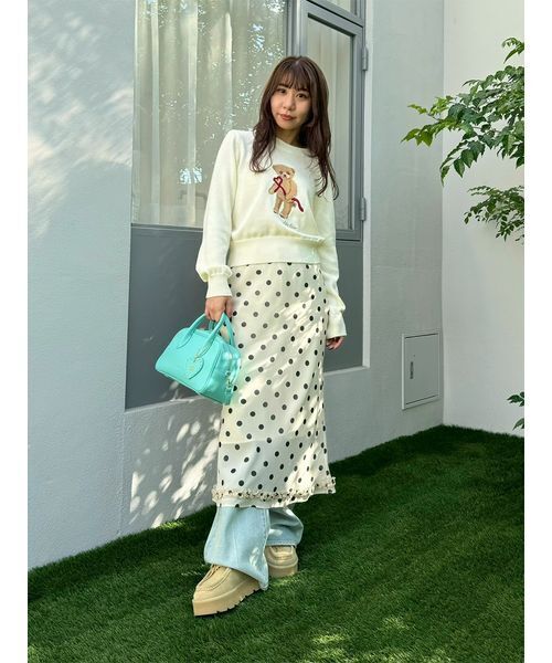 LILY BROWN（リリーブラウン）の「Lily Bearハートサテンニット（ニット/セーター・レディース・アイボリー/ライトブルー/その他/ライトグレー・F）」の21枚目の写真