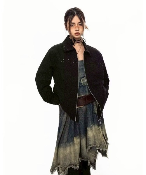 almo(アルモ)の「【LAMPOON】ツイルスタッズブルゾン(ブルゾン・レディース・ブラック・X-LARGE/LARGE/MEDIUM)」の3枚目の写真