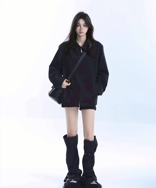 almo(アルモ)の「【LAMPOON】ツイルスタッズブルゾン(ブルゾン・レディース・ブラック・X-LARGE/LARGE/MEDIUM)」の5枚目の写真
