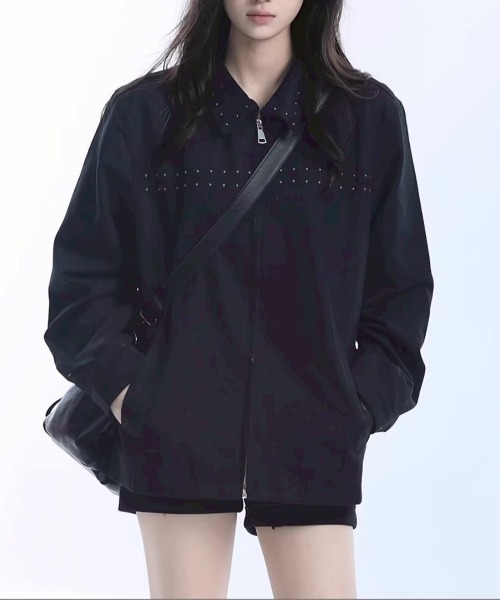 almo(アルモ)の「【LAMPOON】ツイルスタッズブルゾン(ブルゾン・レディース・ブラック・X-LARGE/LARGE/MEDIUM)」の7枚目の写真