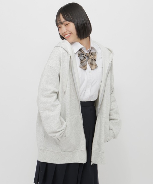 GLOBAL WORK（グローバルワーク）の「ポイント刺繍ダブルZIPパーカー/AND YUA ANY/629905（パーカー・キッズ・カーキ/ホワイト系その他/グレー系その他4・LARGE/MEDIUM）」の12枚目の写真